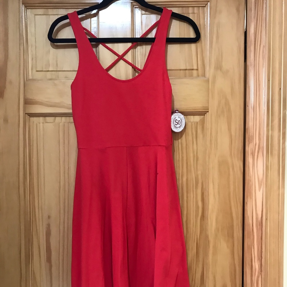 SO medium red skater dress